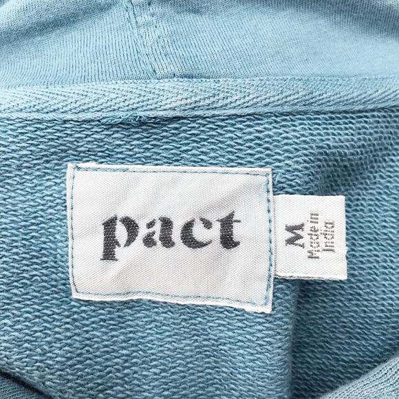 Pact Women's Blue Short Sleeve Hoodie Sweater Dress Size M - Picture 7 of 7